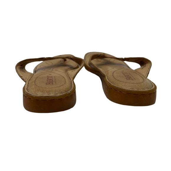 Born sandals 7 womens amelie leather thongs natural brown flip flop shoes - Picture 2 of 8